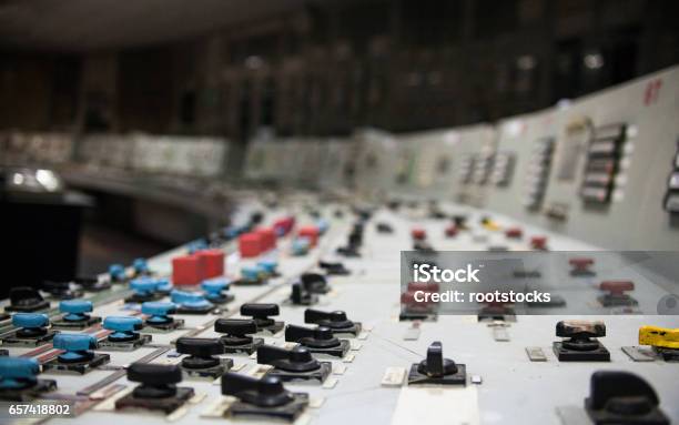 Control Panel Of The Nuclear Power Plant Stock Photo - Download Image Now - Nuclear Power Station, Radioactive Contamination, Power Station