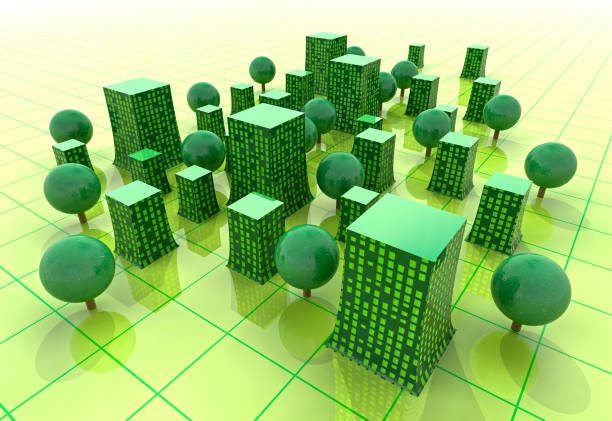 istock green sustainable city buildings placed in grid 657424412