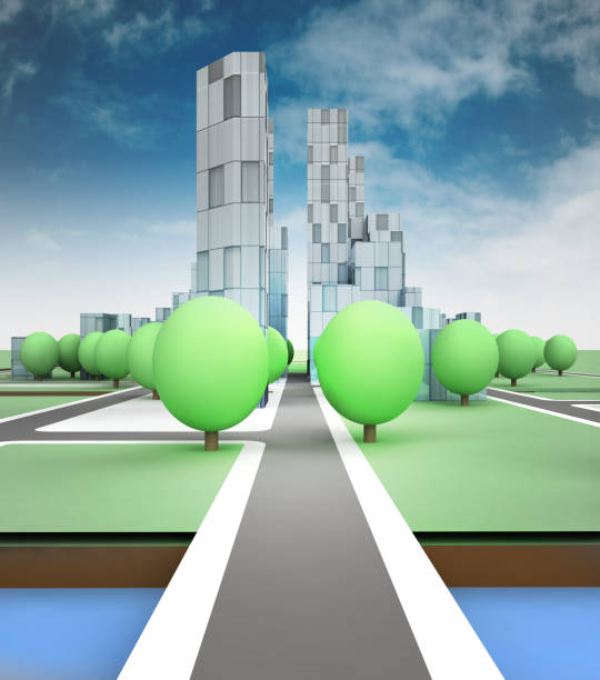 istock city road in office building and sky background 657424542