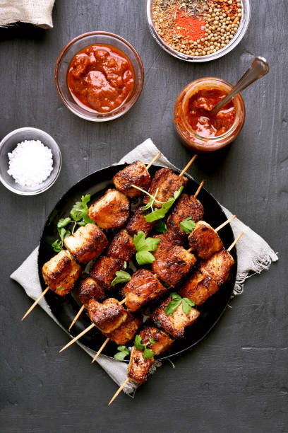 istock Grilled pork skewers 657429158