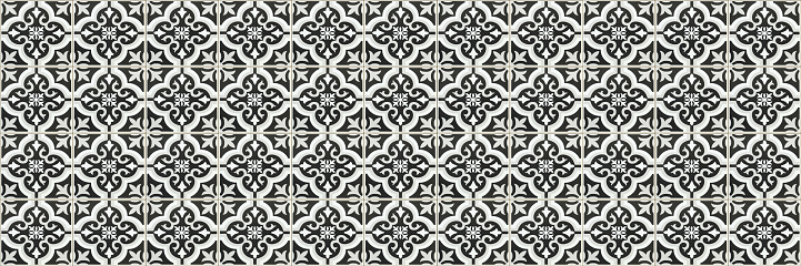 it is horizontal black and white ceramic tile texture for background and design.