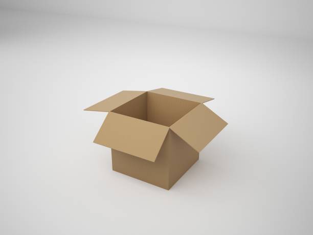 istock 3D Rendering corrugated box isolated on white background, illustration, mock up 657432276