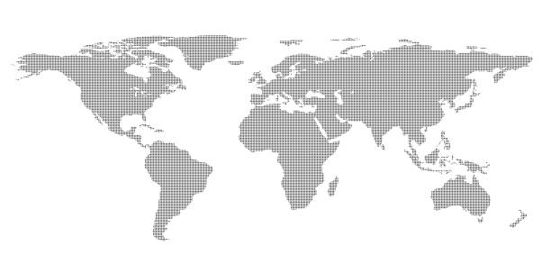 Blank dots World map isolated on white background. infographics, illustration
