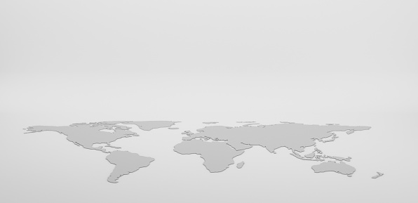 Blank Grey World map isolated on white background. infographics, illustration