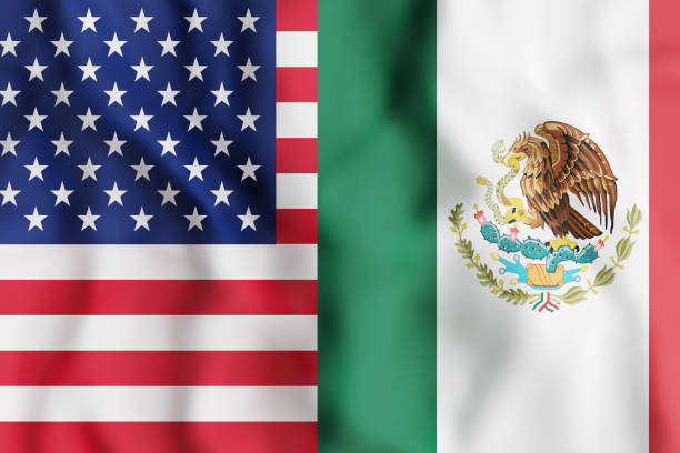 istock USA and Mexico flags 657439386