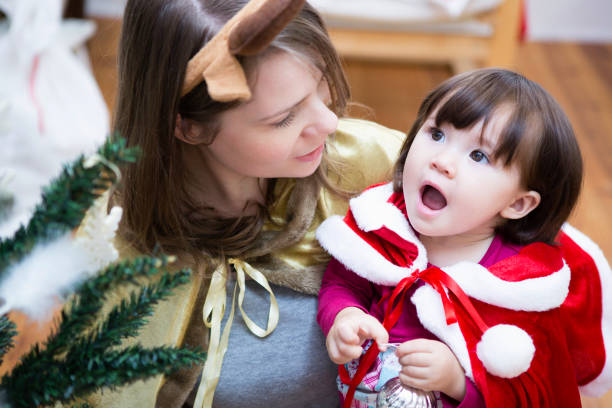 istock Parent/child Christmas costume. 657457442