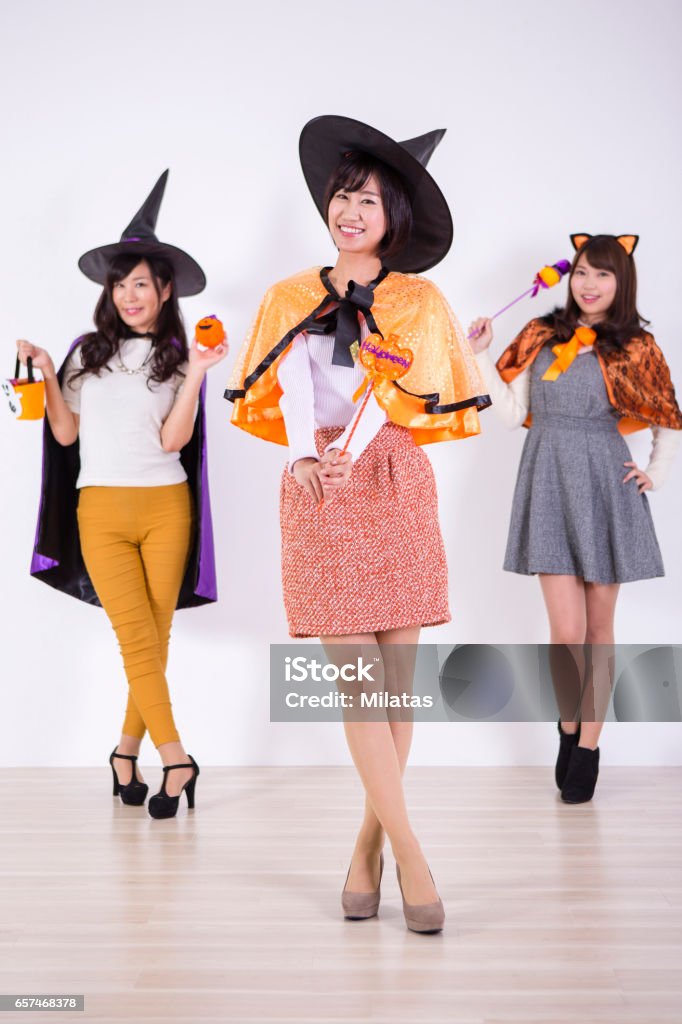 Women's Halloween costume. Women Stock Photo