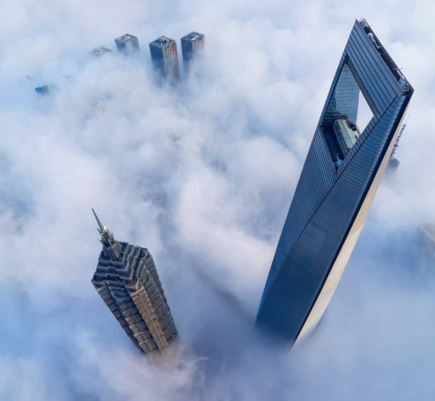 istock Shanghai's skyscraper in the thick fog 657469272