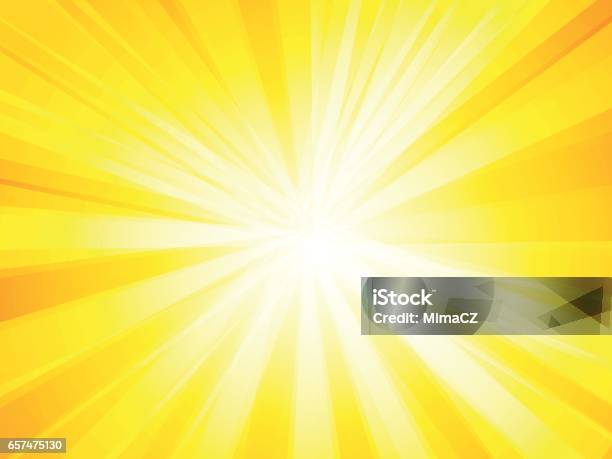 Yellow Rays Background Stock Illustration - Download Image Now - Yellow, Lens Flare, Exploding