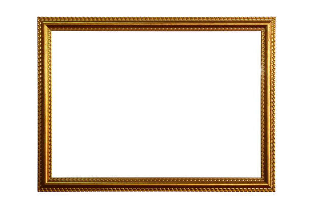 istock Old Antique gold frame isolated on white background 657485978