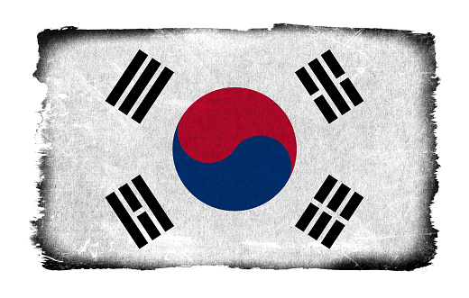 Grunge flag of Korea background isolated