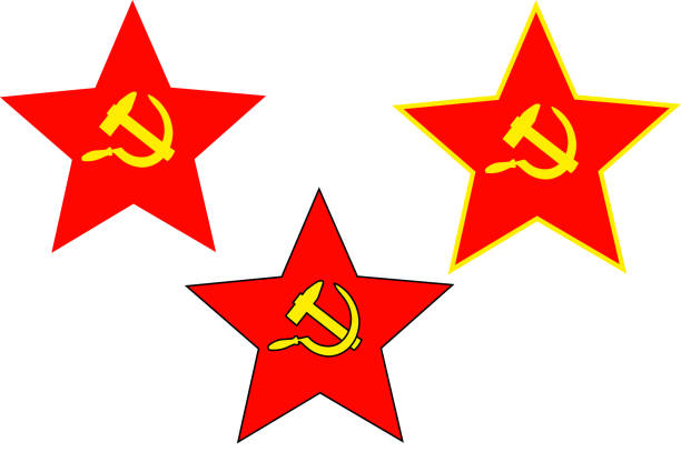 Soviet star, hammer and sickle Soviet star, hammer and sickle marxism stock illustrations