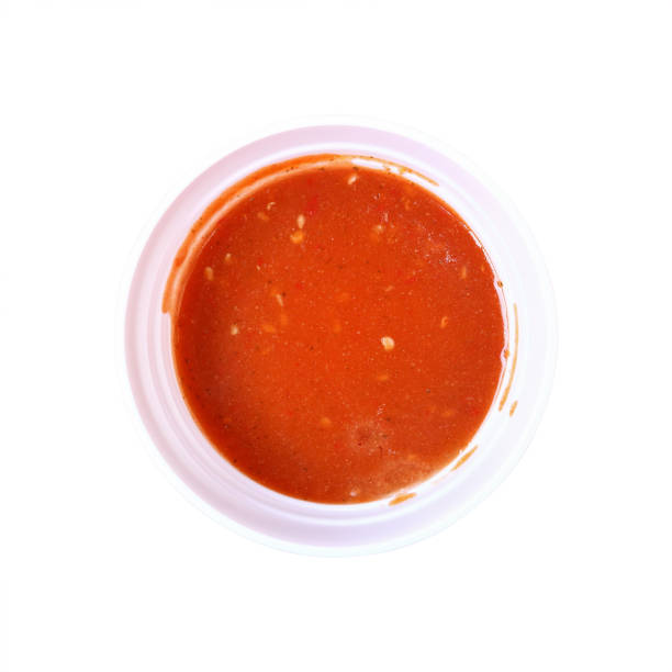 istock red suki sauce in circle bowl isolated on white 657496438