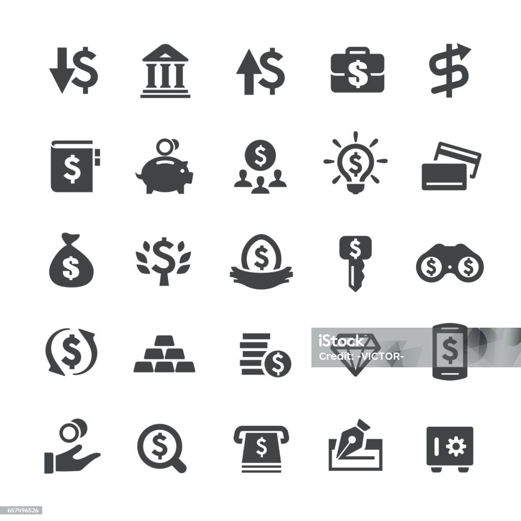 Investment and Money Icons - Smart Series Investment and Money Icons Icon Symbol stock vector