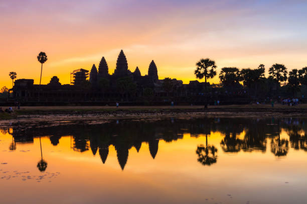 istock Sunrise over Angkor Wat and Reflection, Siem Reap, Cambodia. 657498814