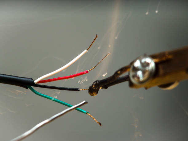 istock Soldering of electronic copper wires 657513610