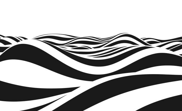 Vector Waves Abstract vector background of waves. 3D optical illusion- line art. moving optical illusions stock illustrations