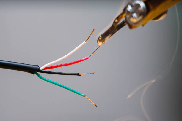 istock Soldering of electronic copper wires 657520826