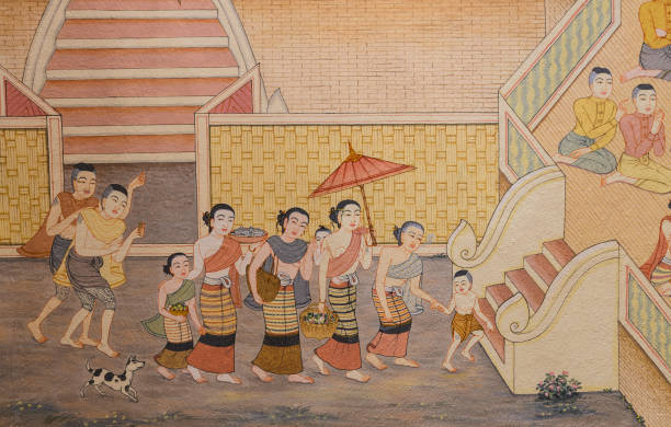istock Thai temple mural painting 657529132