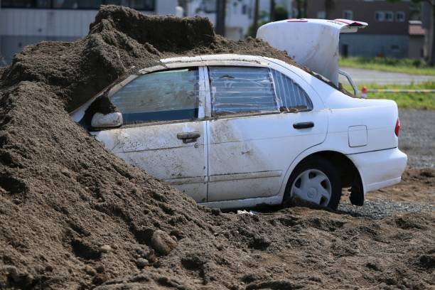 istock Cars buried in the sand 657543336