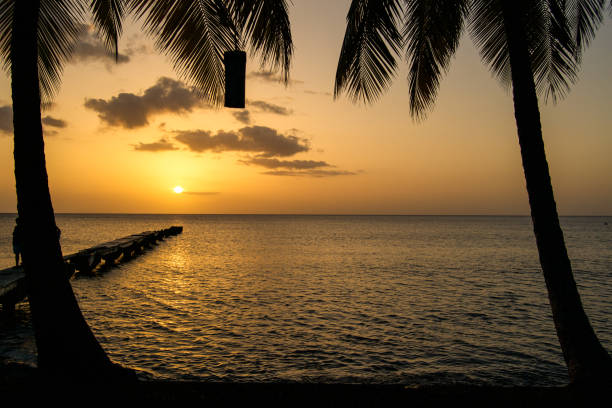 Dominica Sunset Landscape stock photo
