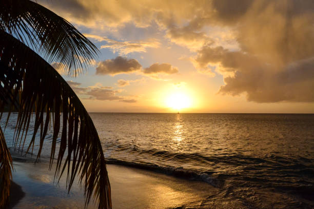 Dominica Sunset Landscape stock photo