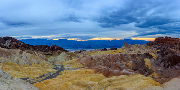 Morning light over Zabriskie Point at Death Valley national park in California