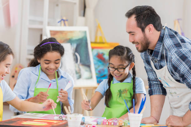 istock Group of young artists in an art studio 657565324