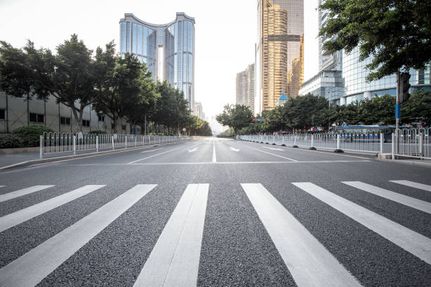 istock Road with zebra crossing in the city 657569576