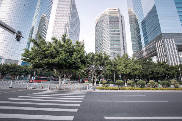 istock Road with zebra crossing in the city 657569848