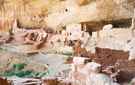 Stone communities in the sheltered alcoves of the canyon walls. Home of the Ancient Puebloans, ancestors of 26 different tribes:
