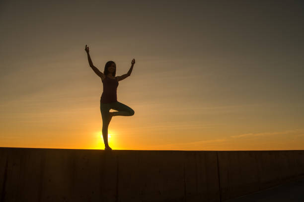 istock Young Women Doing Yoga At Sunset 657595624