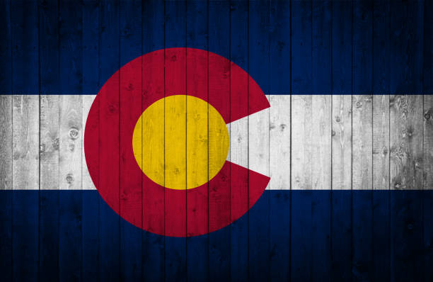 istock Colorado State flag is painted on a wooden surface 657598980