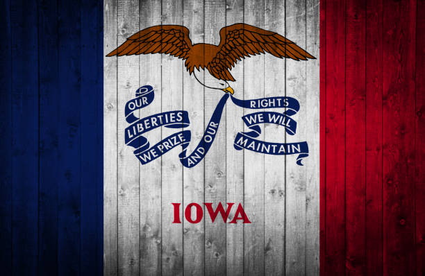 istock Wooden Iowa State flag 657599994
