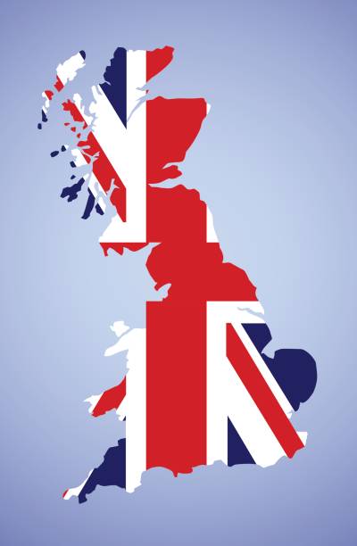 ilustrações, clipart, desenhos animados e ícones de ícone de mapa da grã-bretanha - uk map british flag england