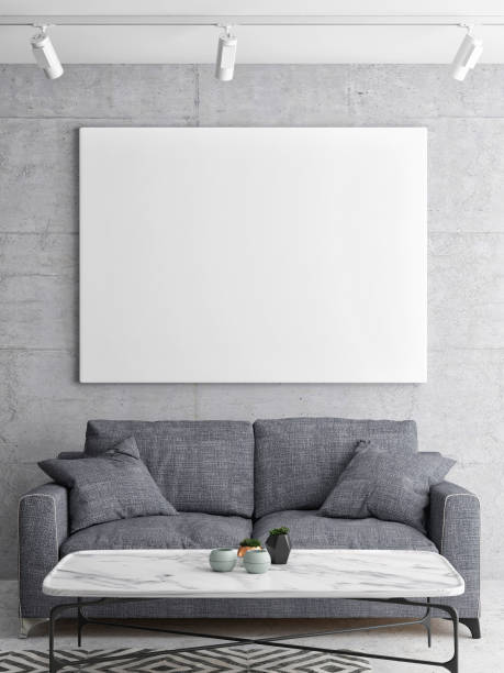 istock Mock up poster, close up living room 657609666