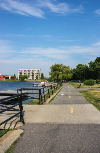 istock bicycle road on the side of a river 657623964