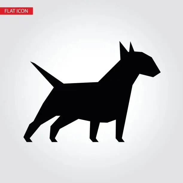 Vector illustration of Bull terrier dog vector black silhouette.