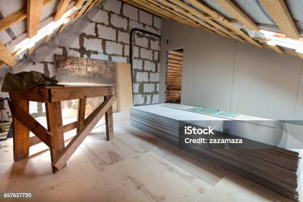 Interior Of Apartment With Materials During Under Renovation Remodeling And Construction Stock Photo - Download Image Now