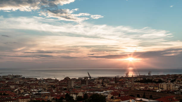 istock sunset on the city of Trieste 657629922