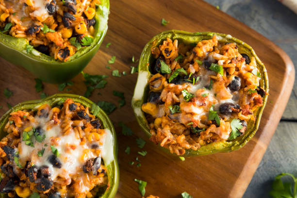 istock Homemade Meat and Rice Stuffed Bell Peppers 657636850