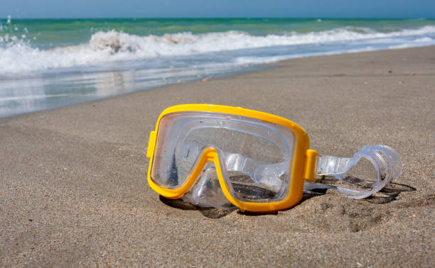 istock snorkeling mask on sea beach 657636924