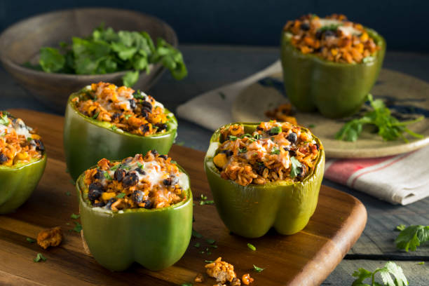 istock Homemade Meat and Rice Stuffed Bell Peppers 657637294