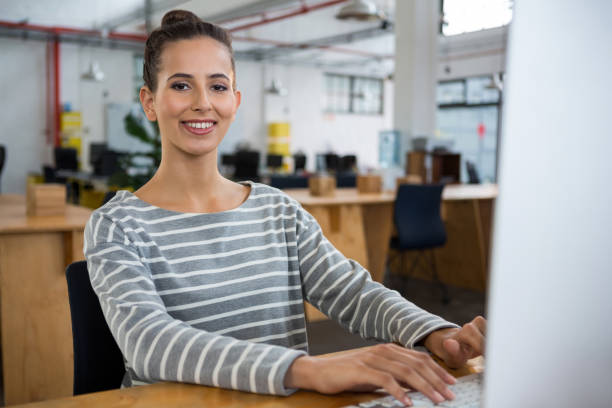 istock Female graphic designer working at desk 657638792