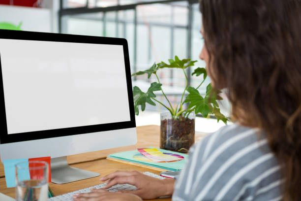 istock Female graphic designer working at desk 657639914