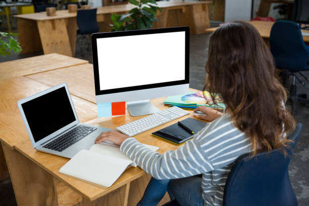 istock Female graphic designer working at desk 657640046