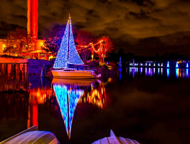 Christmas Lights Christmas Lights in Orlando, Florida florida christmas stock pictures, royalty-free photos & images