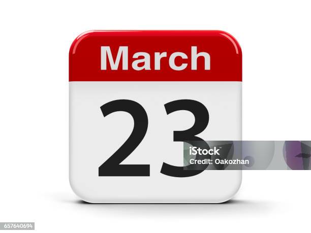 23rd March Stock Photo - Download Image Now - 2017, 2018, Abstract