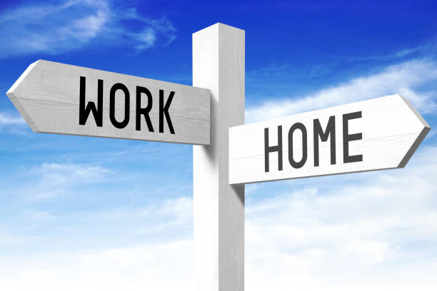 istock Home, work - wooden signpost 657656850