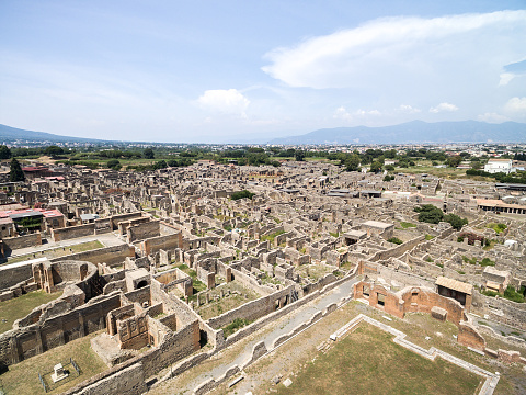 Aerial View of Ruins of Pompeii, Italy